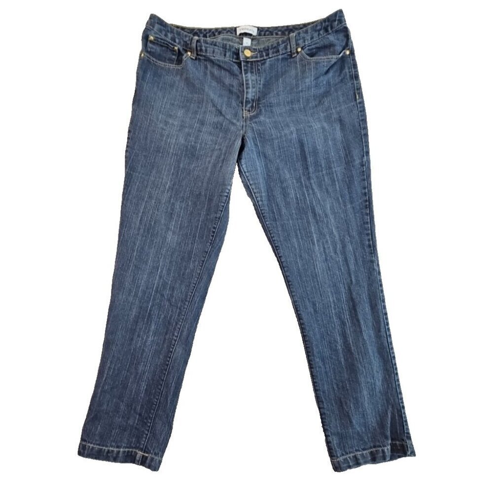 Venezia Metallic Thread Jeans Women's 20 (W40 L32) Embroidery EUC Denimcore‎
